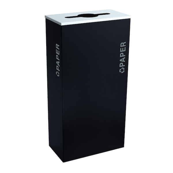 Ex-Cell Kaiser 17-Gal. KD Indoor Recycling Receptacle - Paper decal, Pebble Black Gloss RC-KD17-P BT-PBG - main